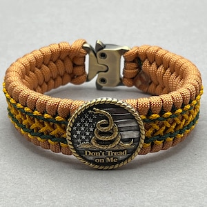 Gadsden Flag Paracord Bracelet: Don&#39;t Tread On Me, 2nd Amendment Jewelry