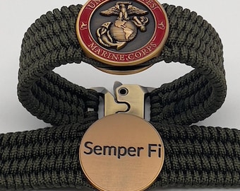 Pulsera Semper Fi del Cuerpo de Marines de EE. UU.: EGA grabada, regalo para veteranos militares