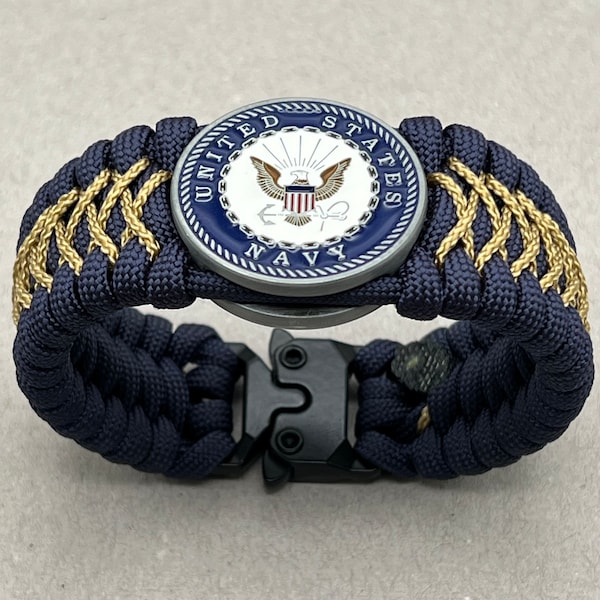 US Navy paracord bracelet, United States Navy veteran sailor gift, Navy chief corpsman military retirement jewelry, Navy Mom Dad Wife kids,