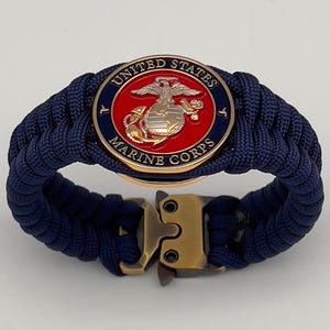 US Marine Corps bracelet, USMC retirement gift, boot camp gift, military jewelry, veteran military gift, Semper Fi, Eagle Globe and Anchor