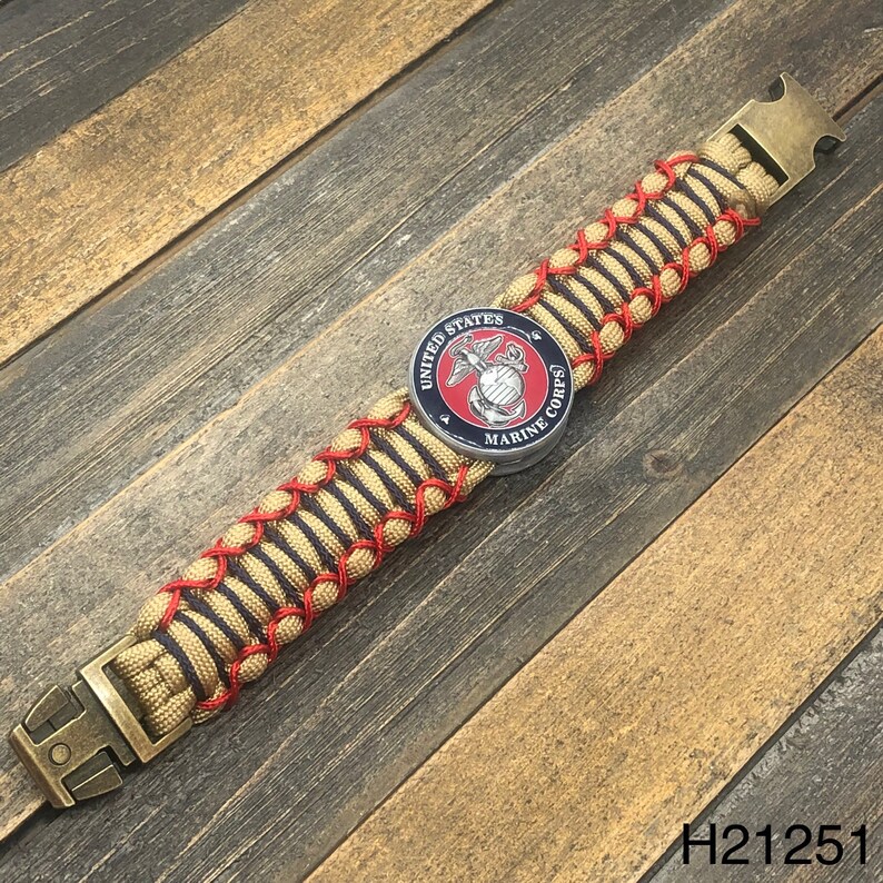 Marine Corps Paracord Bracelet. Custom Handmade to Fit Your Etsy