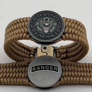 Engraved US Army Ranger Bracelet: Handmade Military Veteran Gift