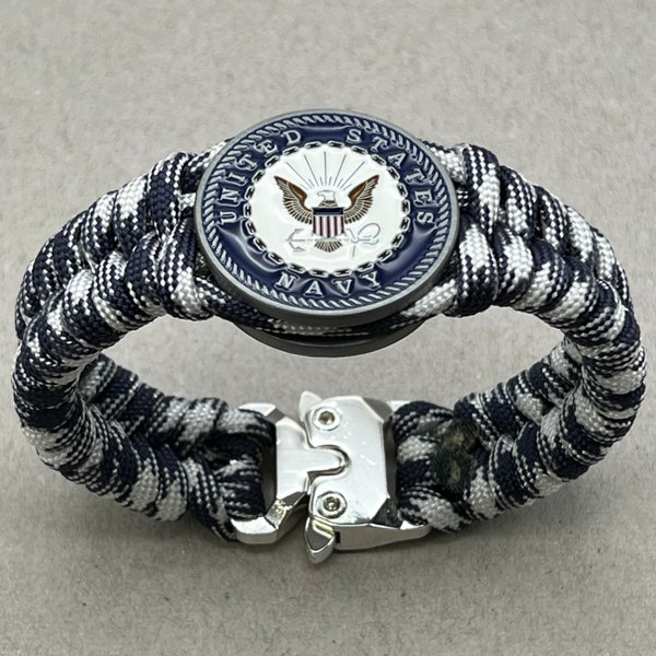 US Navy paracord bracelet, United States Navy veteran sailor gift, Navy chief corpsman military retirement jewelry, Navy Mom Dad Wife kids,