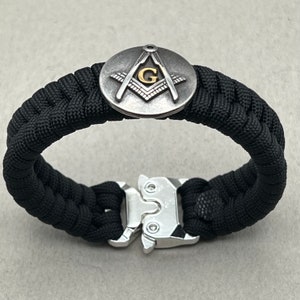 Freemason paracord bracelet, Masonic gifts, gift for Mason, Masonic concho, mens fraternal jewelry bracelets, Blue Lodge, Grand Lodge