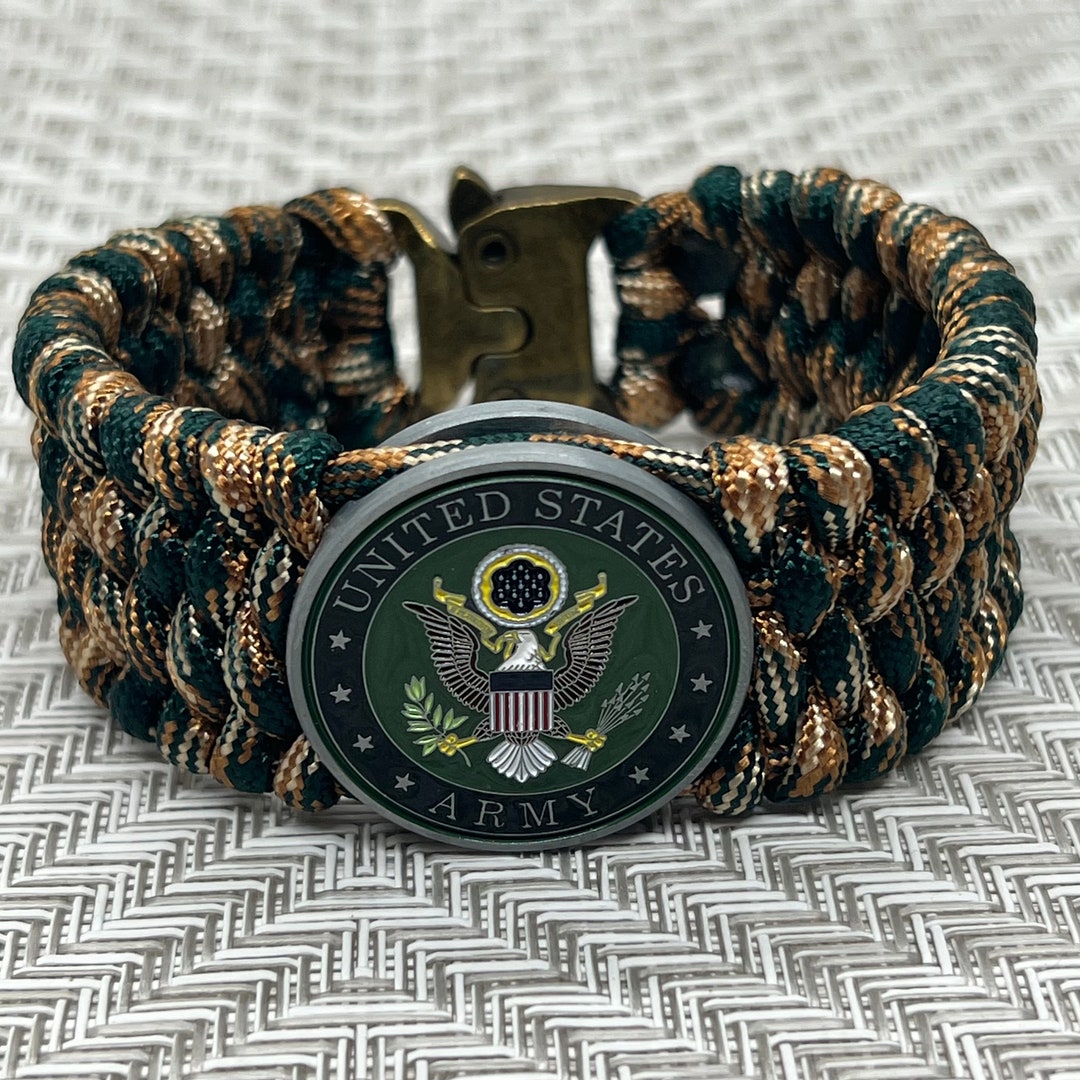 US Army Mens Paracord Bracelet Military Gifts for Veterans Etsy