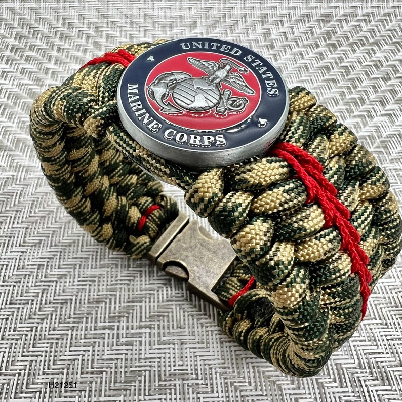 USMC Paracord Bracelet. Custom Handmade to Fit Your Exact Etsy