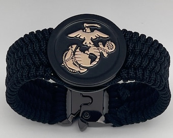Marine Corps-armband: 24K guld Eagle Globe-ankarmedaljong, gåva från USMC