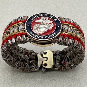 USMC Paracord Bracelet: Marine Corps EGA, Veteran Gift