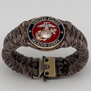 US Marine Corps bracelet, USMC retirement gift, boot camp gift, military jewelry, veteran military gift, Semper Fi, Eagle Globe and Anchor