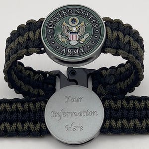 Personalized US Army Bracelet: Custom Engraved Military Gift
