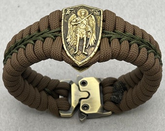 St. Michael-paracordarmband: messing orthodox-christelijke sieraden