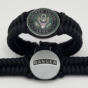 Engraved US Army Ranger Bracelet: Veteran Military Jewelry Gift