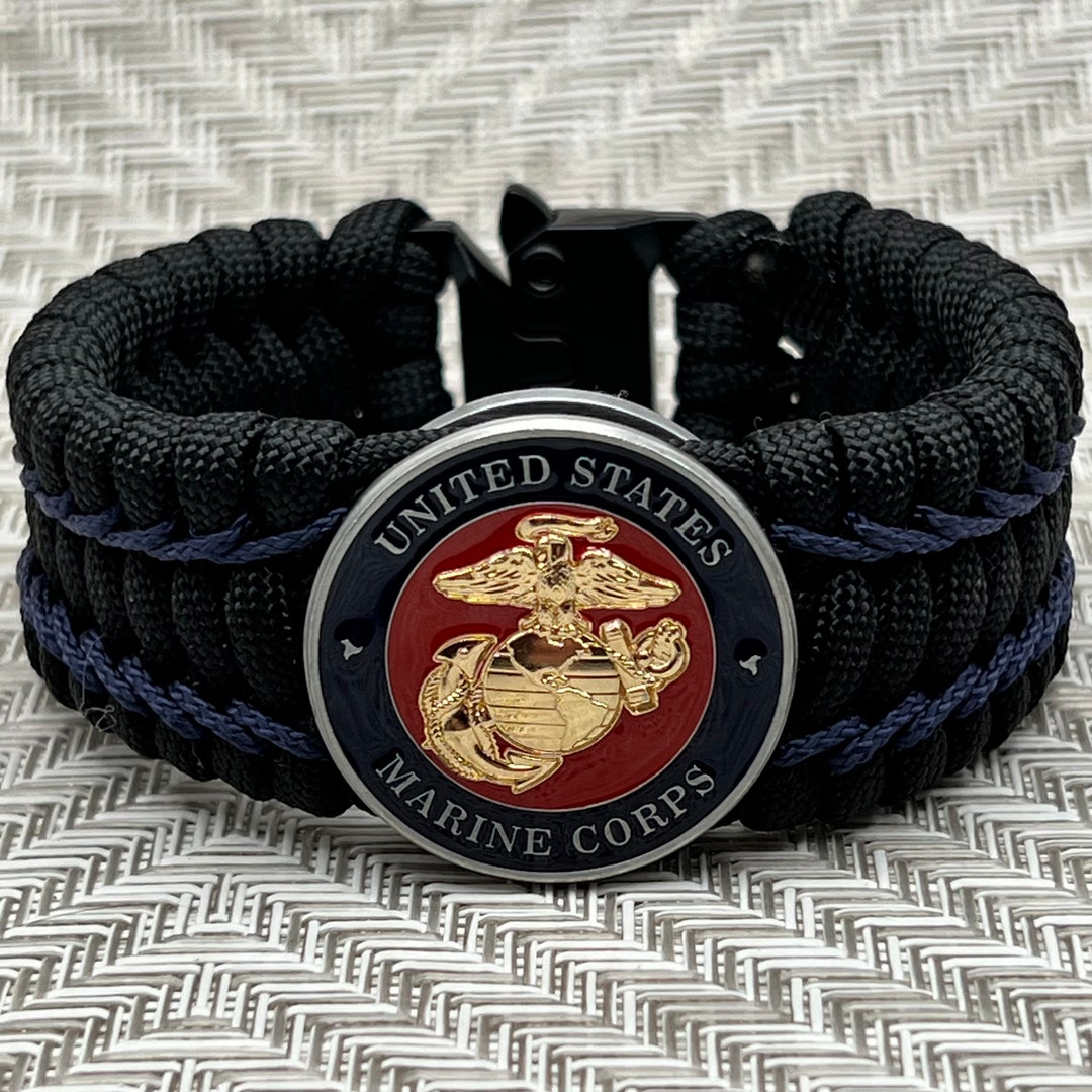 USMC Paracord Bracelet Gift for Marine Veteran, Marine Corps Eagle