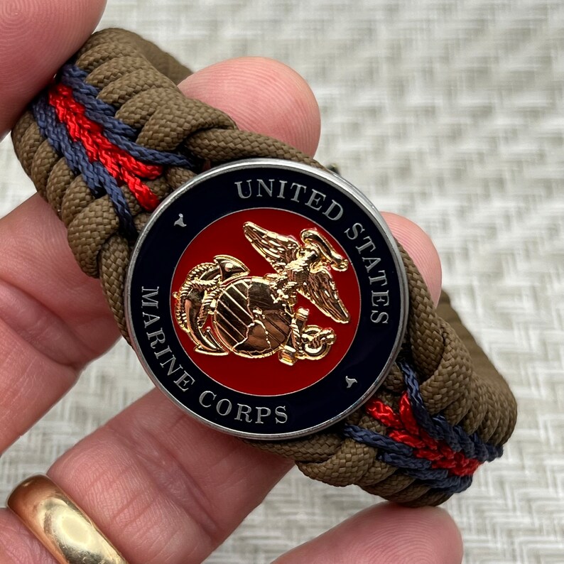 Marine Corps Paracord Bracelet, USMC Gift, Military Gift for Veteran
