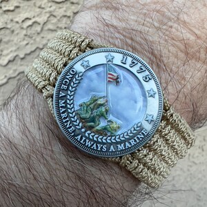 USMC bracelet gift for veteran active duty or Marine Corps boot camp graduation, men women jewelry, military medallion, ega, retirement gift