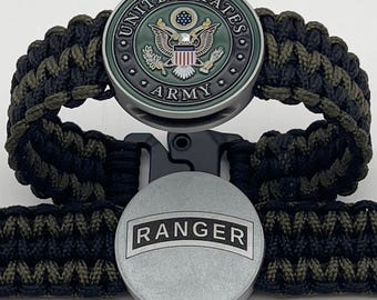Bracciale US Army Ranger: paracord fatto a mano, regalo per pensionamento militare