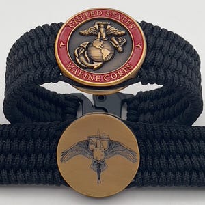 USMC Marine Raider Bracelet: 24k Gold EGA, MARSOC Insignia, Handmade