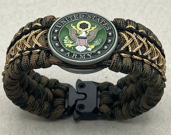 US Army Bracelet: Handmade Veteran Soldier Gift, Official Emblem