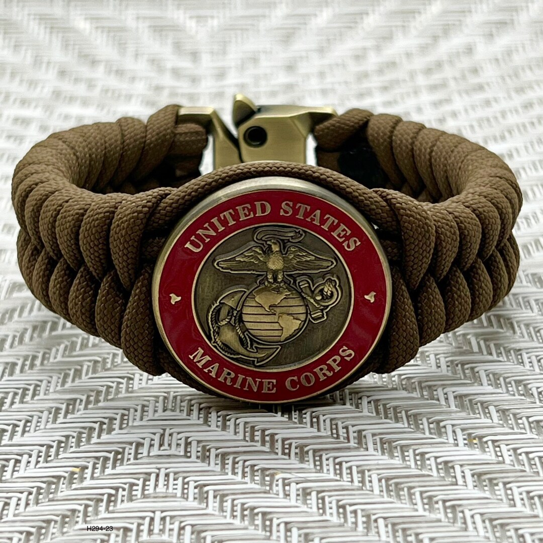 Marine Corps Paracord Bracelet, USMC Gifts, Military Gift for Veteran