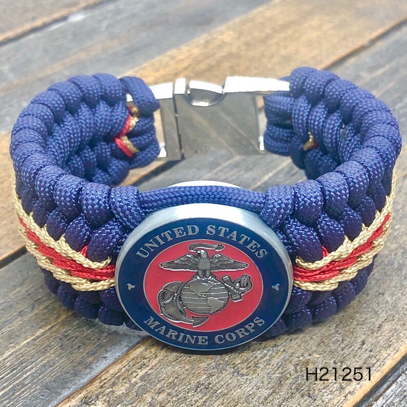 Marine Corps Paracord Bracelet. Custom Handmade. True USMC Etsy