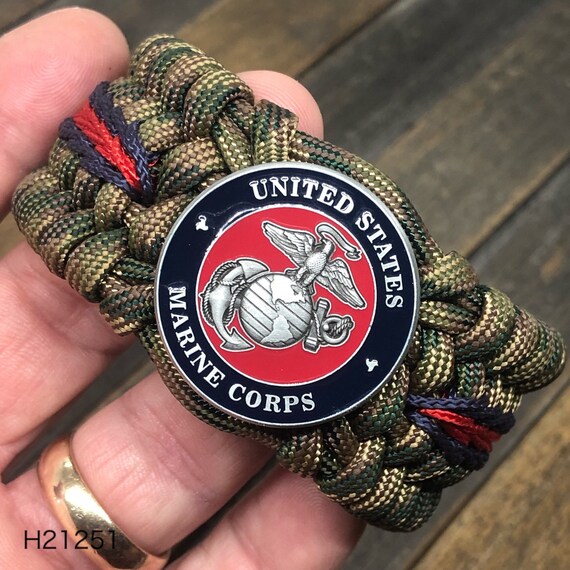 USMC Paracord Bracelet. Custom Handmade to Fit Your Exact Etsy