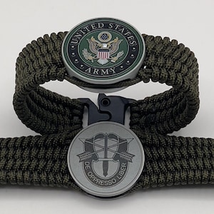 Engraved US Army Special Forces bracelet, gift for veteran soldier, military gift, gift for him, military retirement jewelry, mens jewelry