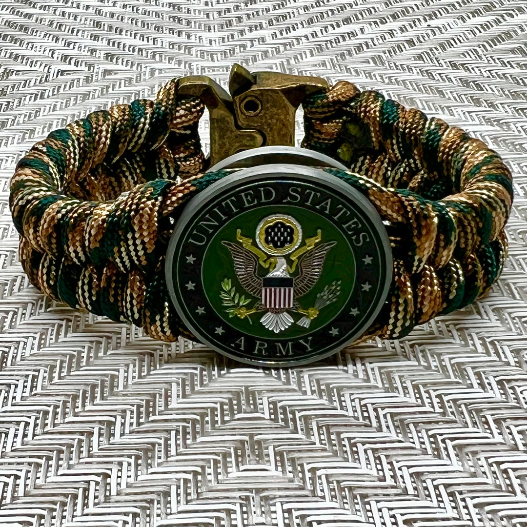 US Army Mens Paracord Bracelet Military Gifts for Veterans Etsy