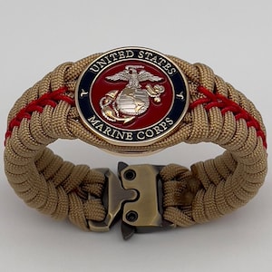 Marine Corps bracelet, USMC retirement gift, boot camp gift, military jewelry, veteran military gift, Semper Fi, Eagle Globe and Anchor