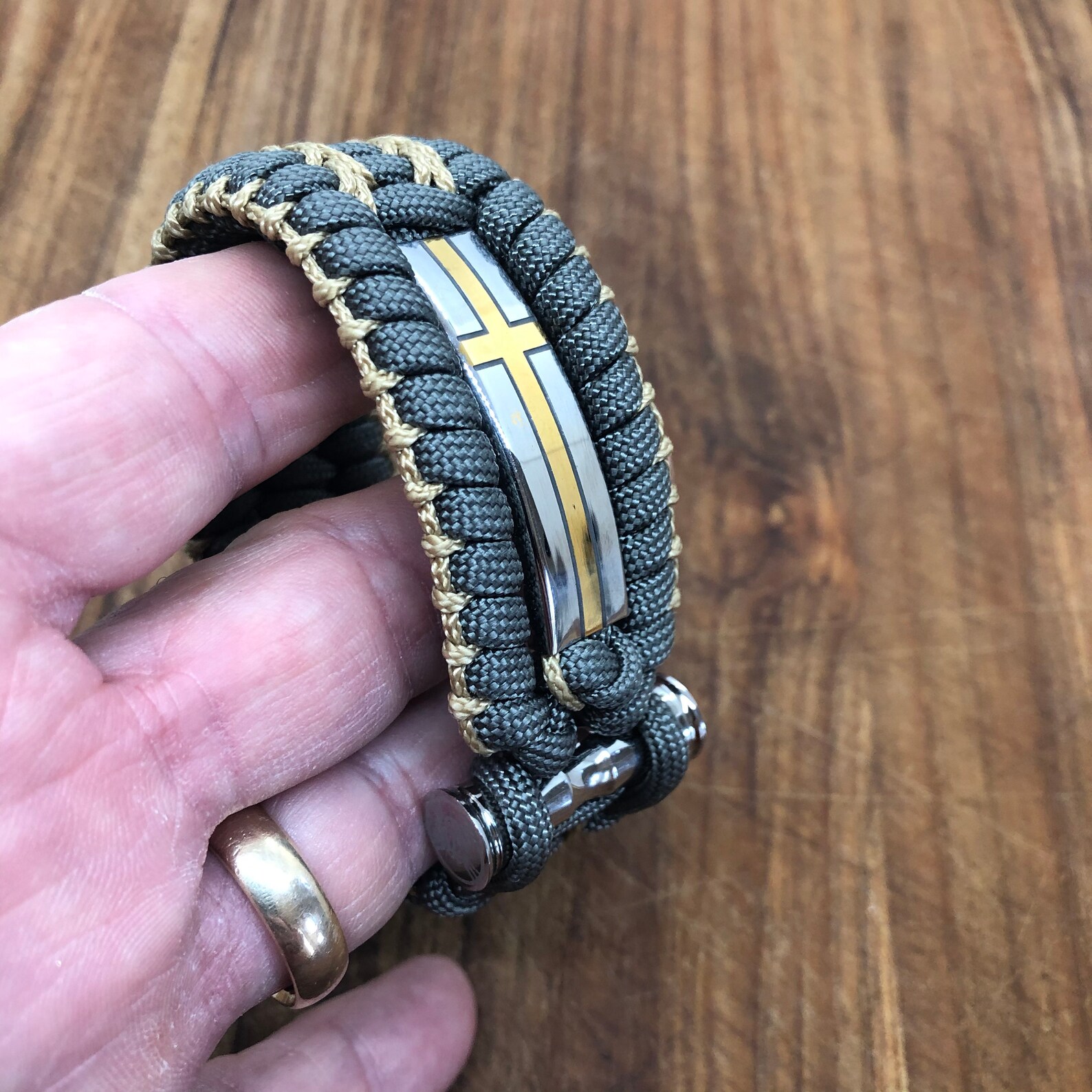 Soul Armor A1. Christian paracord bracelet. Long cross bead. Etsy