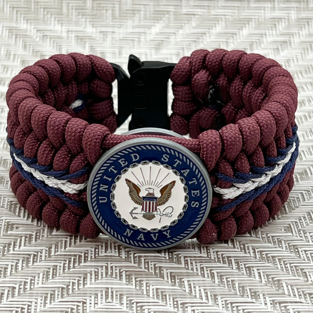 US Navy Bracelet, Veteran Sailor Gift, Military Paracord Jewelry, Armed