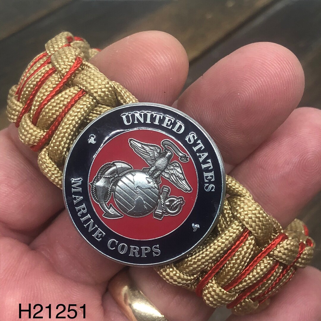Marine Corps Paracord Bracelet. Custom Handmade to Fit Your Exact Wrist