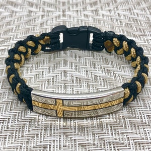 Handgemaakte roestvrijstalen paracord-kruisarmband: christelijk cadeau