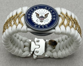 Pulsera paracord de la Marina de los Estados Unidos, regalo de marinero veterano de la Marina de los Estados Unidos, joyería de jubilación militar del jefe médico de la Marina, hijos de la esposa del papá de la mamá de la Marina,