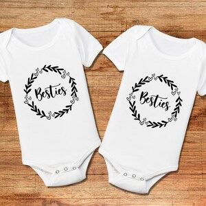 Best Friends Baby Onesies, Twins Onesies, Besties Onesies