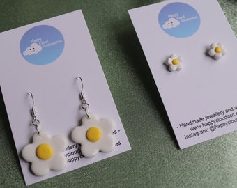 Daisy Handmade Drop and Stud Earrings