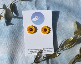 Handmade Sunflower Stud Earrings