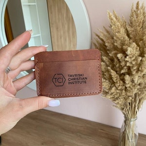 Leren dubbele portemonnee/creditcardhouder/ leren kaarthouder/ kerstcadeaus
