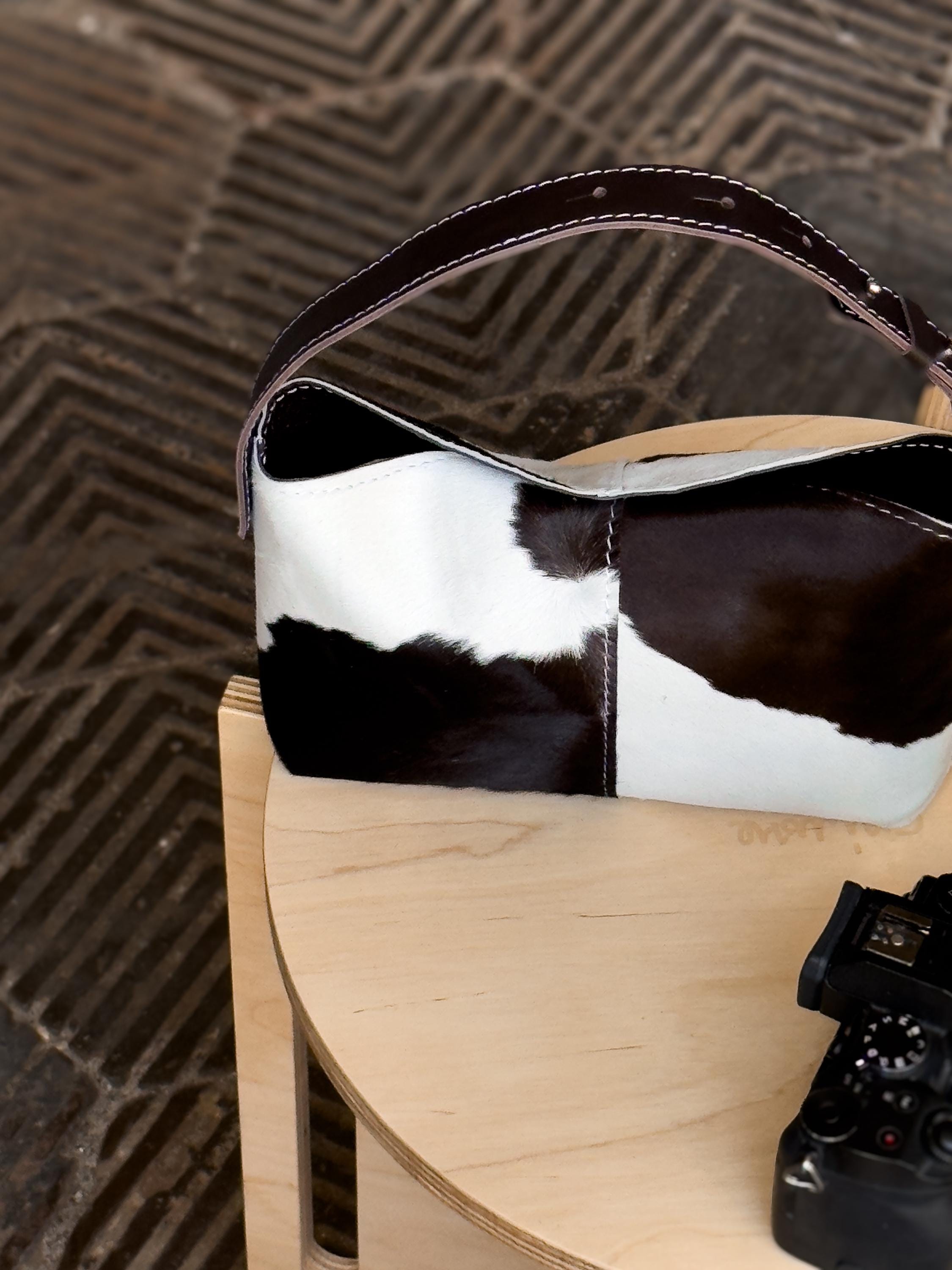 Cow Print Little Bag, Cowhide Leather Mini Purse, Stylish 