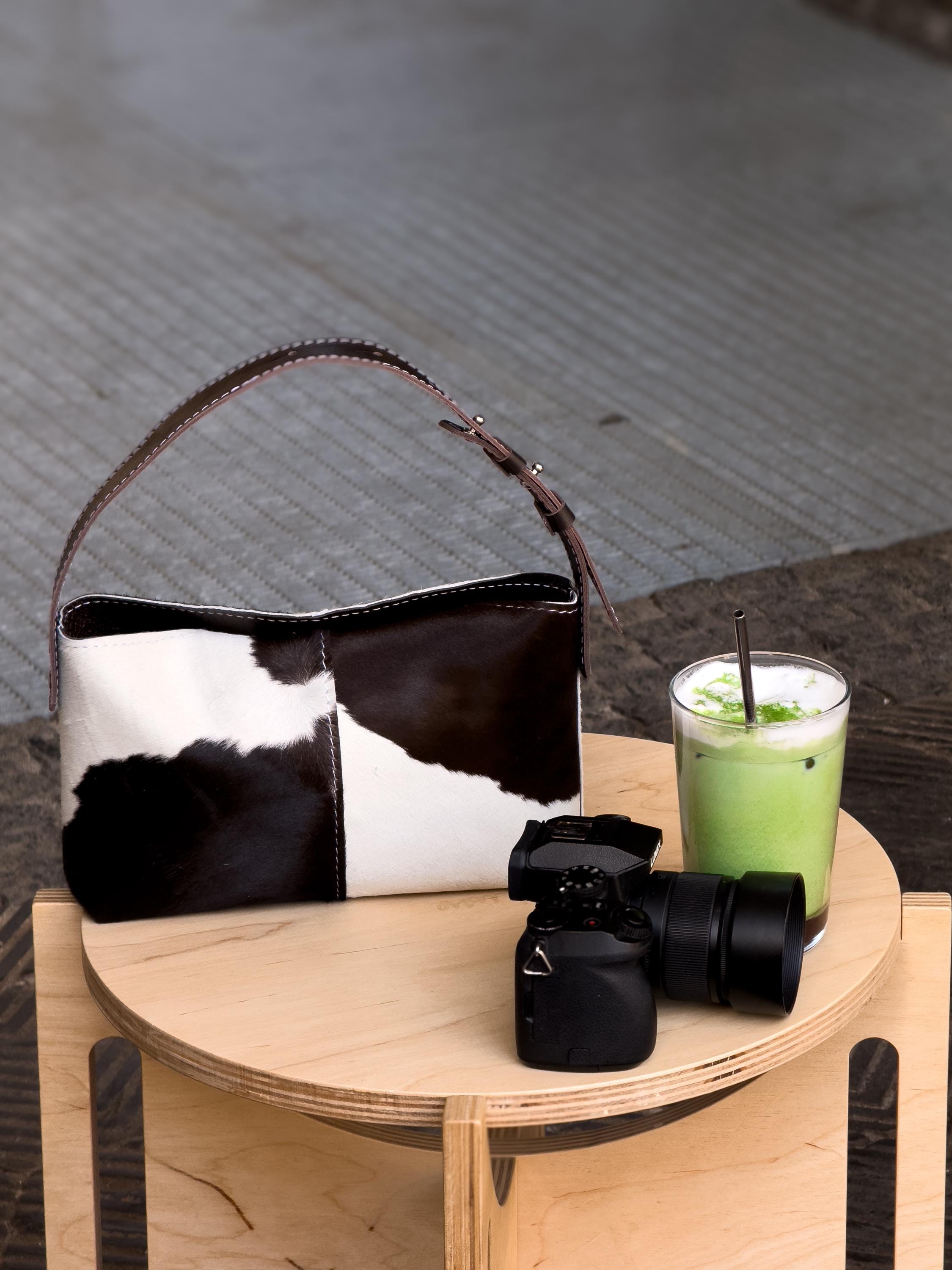 Cow Print Little Bag, Cowhide Leather Mini Purse, Stylish 