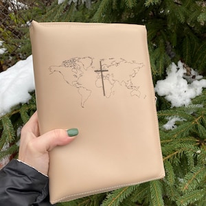 Lederne Bibelhülle mit Reißverschluss / Personalisierte Bibel / Weihnachtsgeschenke