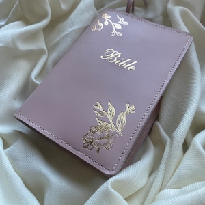Copertina per Bibbia in pelle personalizzata, copertina per Bibbia su misura, regalo per battesimo per bambino o bambina