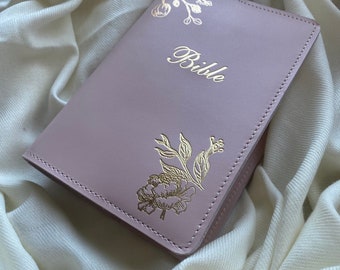 Personalized leather bible cover, Custom size Bible cover, Baptism gift boy or girl