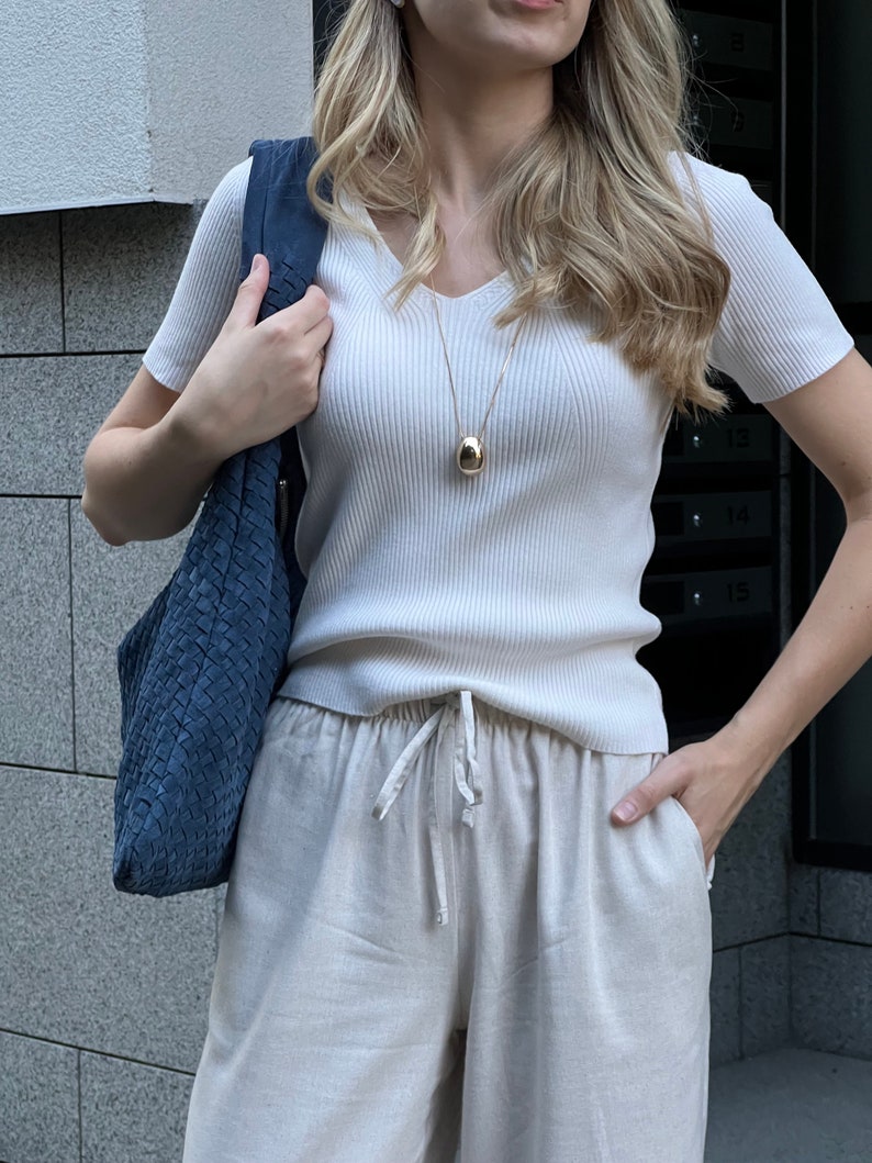 blue suede tote bag, woven shoulder bag, women leather shopper, minimalist everyday bag, navy blue accessory, custom size handbag, office tote with pockets, city companion bag, work bag for women, structured leather tote, practical shoulder purse, capsule wardrobe accessory, confidence style bag