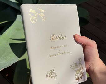 Personalized leather bible cover, Wedding gift for friend, Custom size Bible cover