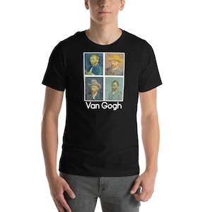 VAN GOGH Self Portrait T-shirt, Four Self Portraits by Vincent Van Gogh. Van Gogh T-shirt gift, Famous artist shirt, Painting Artist Gift