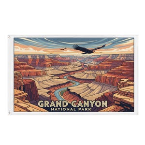 Grand Canyon National Park Flag/poster for your Dorm or Home. Size Approx 34.5 X 56 inches. One of a series of U.S. National Parks.