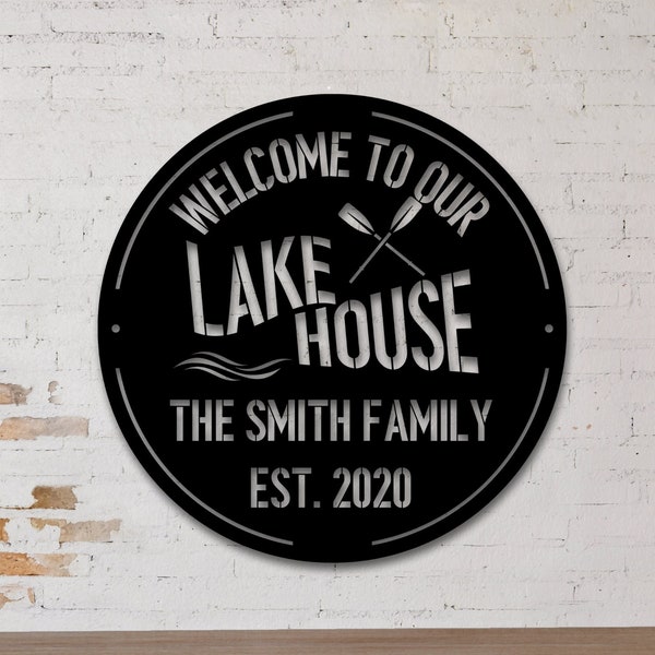 Lakehouse Metal Sign-Metal Wall Art-Lakehouse Sign-Metal Words-Lake House-Metal Signs-Lake Life-Lakehouse Decor-Simply Inspired