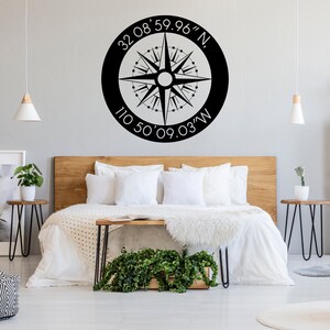Personalized Nautical Compass Metal Sign-Compass Monogram Custom Metal wallart-GPS Coordinates sign-name sign-Custom Compass Rose Metal Sign