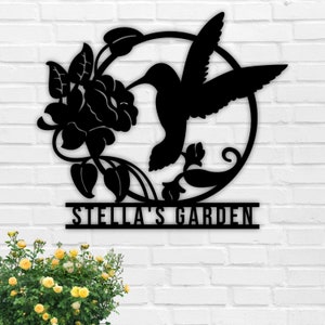 Hummingbird Metal Sign: Customizable Garden Decor, Outdoor Art