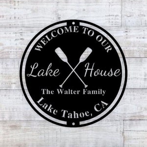 Metal Sign-Metal Letter Sign-Lake House-Family Name Sign-Family Sign-Circle Sign-Last Name Sign-Custom Family Name Sign